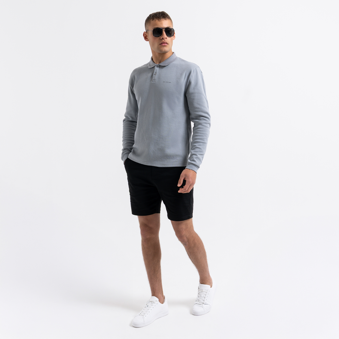 Demme Long Sleeve Polo Shirt - Concrete - Image 2