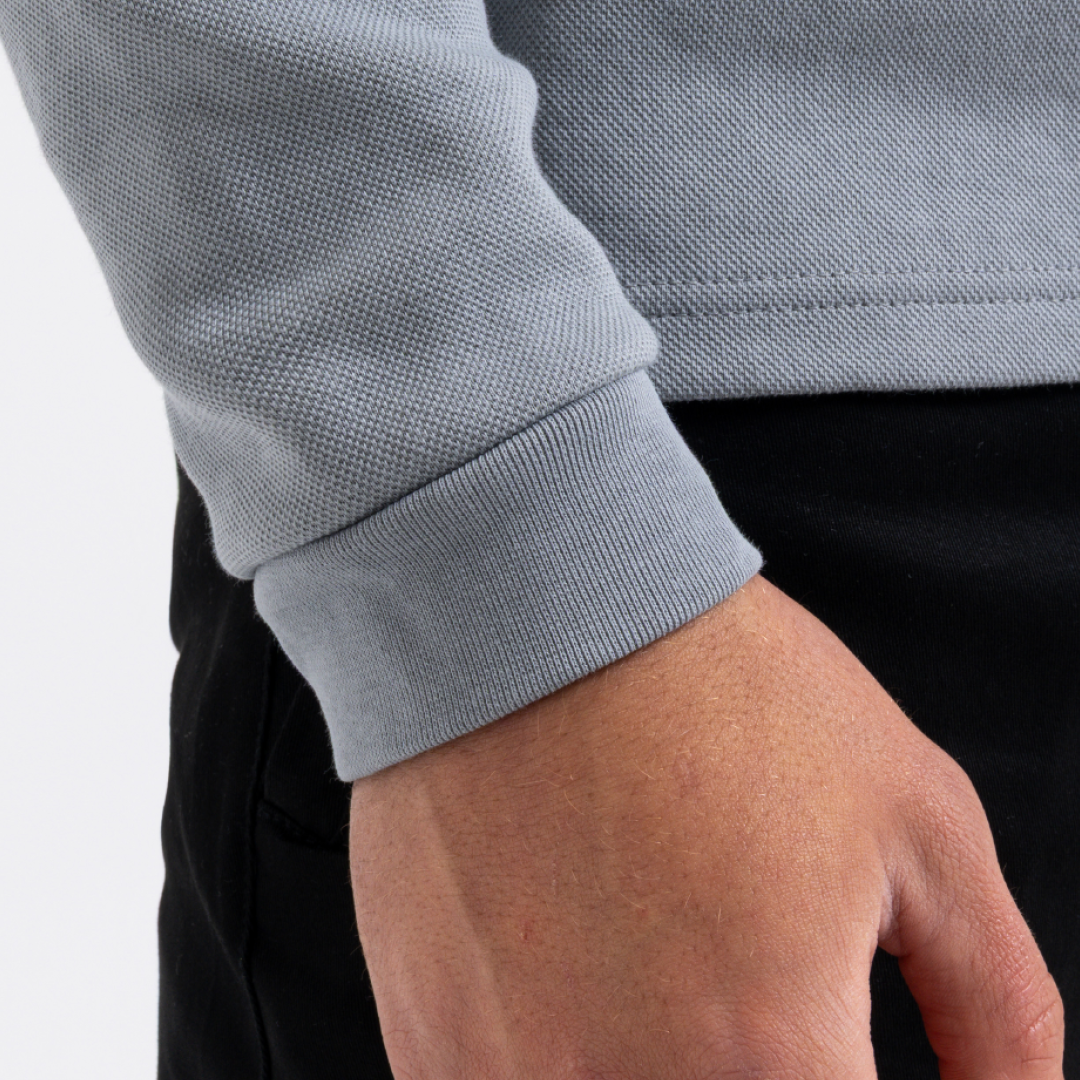 Demme Long Sleeve Polo Shirt - Concrete - Image 5