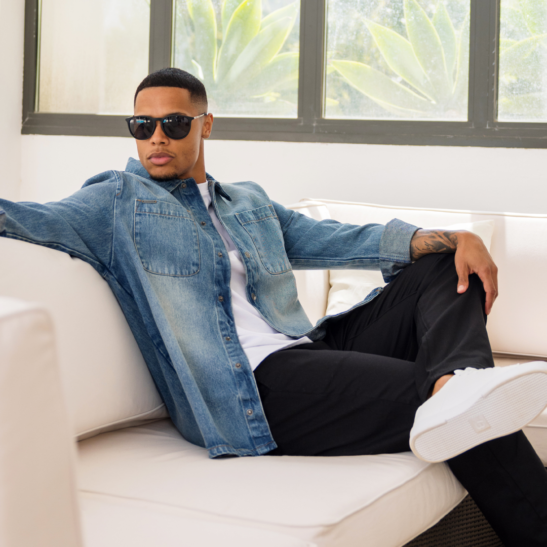 Devine Overshirt - Mid Blue - Image 7