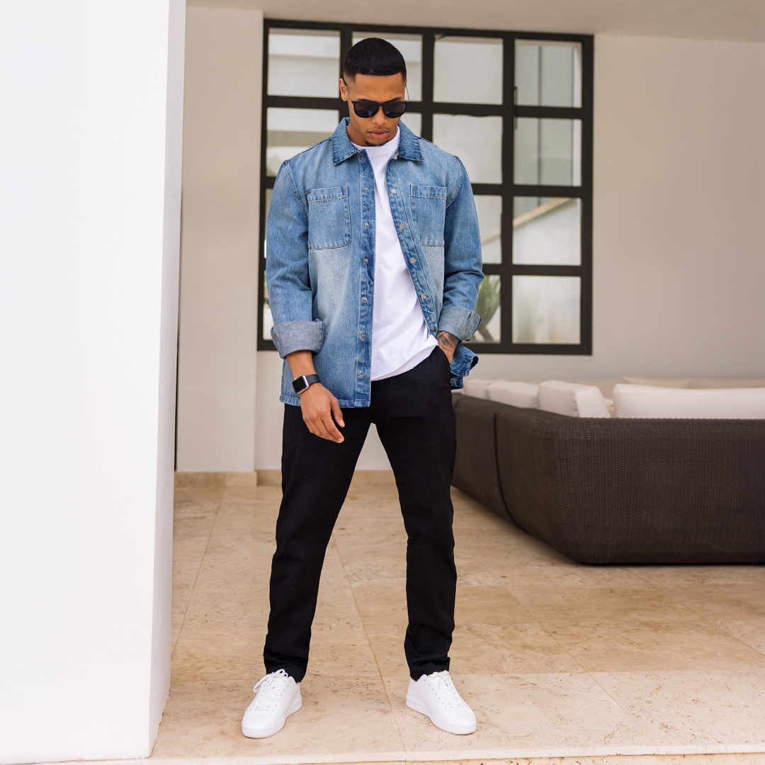 Devine Overshirt - Mid Blue - Image 8