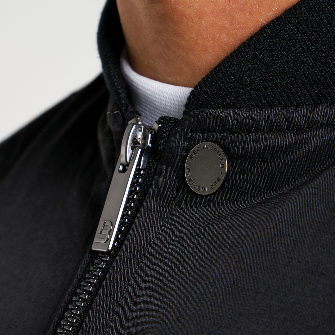 Neves Longline Bomber Jacket - Black - Image 4