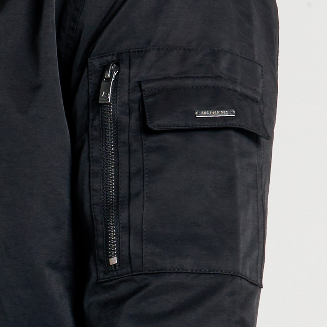 Neves Longline Bomber Jacket - Black - Image 5