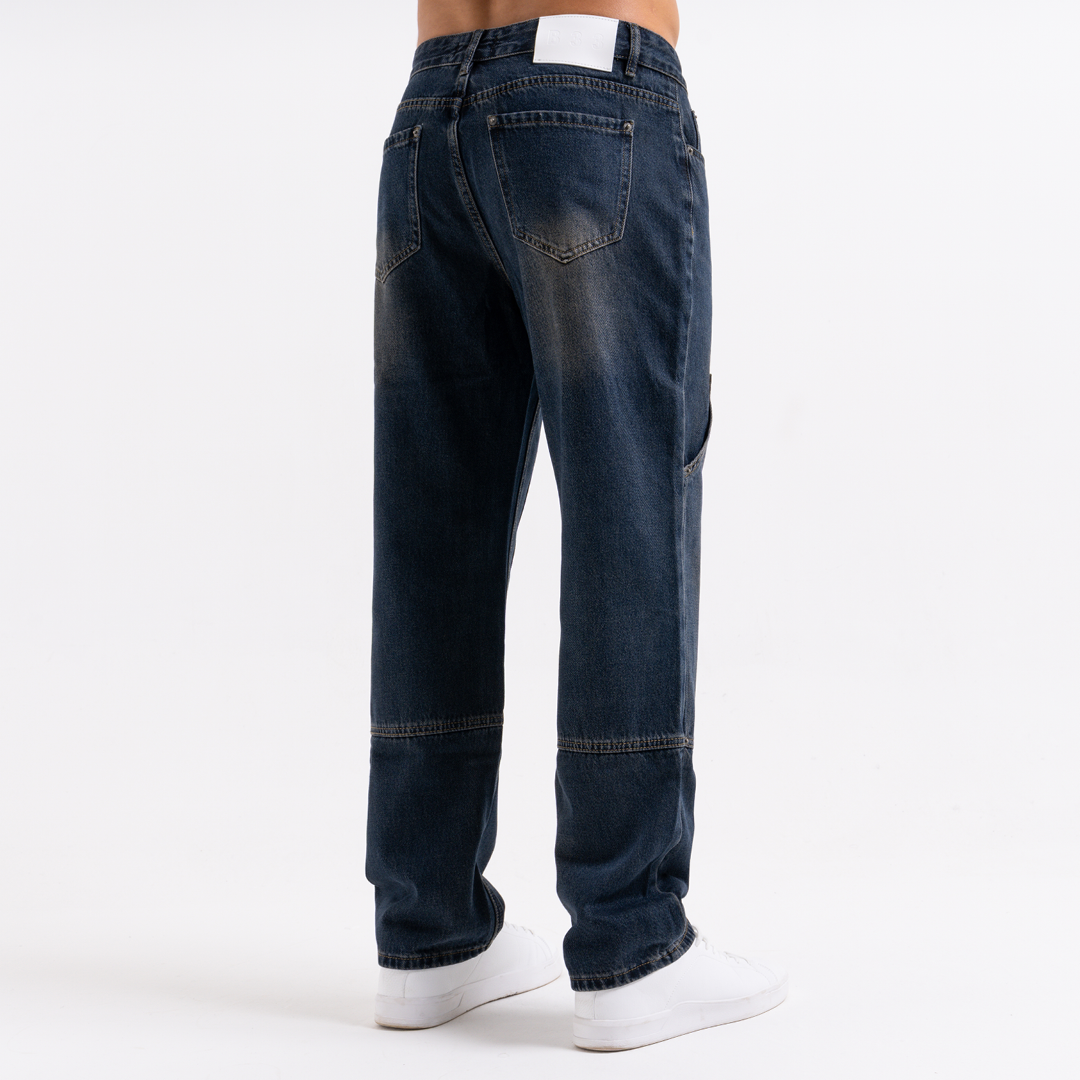 Pirlo Relaxed Workwear Jeans - Indigo Wash - Image 3