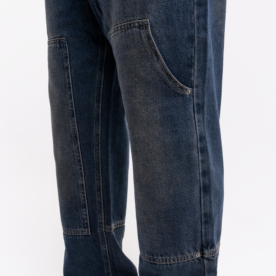 Pirlo Relaxed Workwear Jeans - Indigo Wash - Image 7